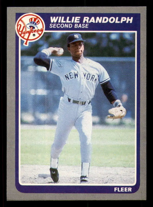 1985 Fleer #140 Willie Randolph EX Excellent New York Yankees Baseball Card - Baseball Card Single