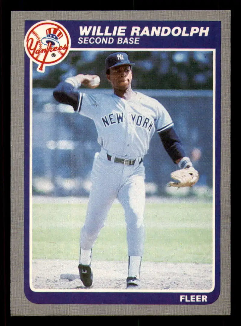 1985 Fleer #140 Willie Randolph EX Excellent New York Yankees Baseball Card - Baseball Card Single