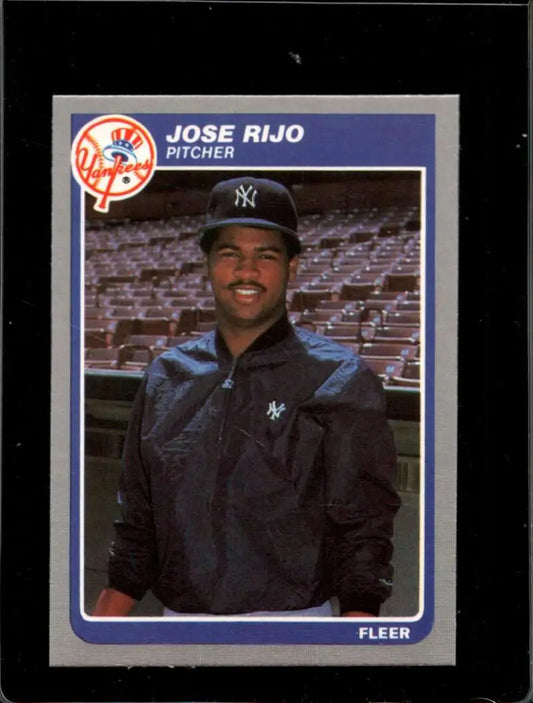 1985 Fleer #143 Jose Rijo EX Excellent RC Rookie New York Yankees Baseball Card - Baseball Card Single