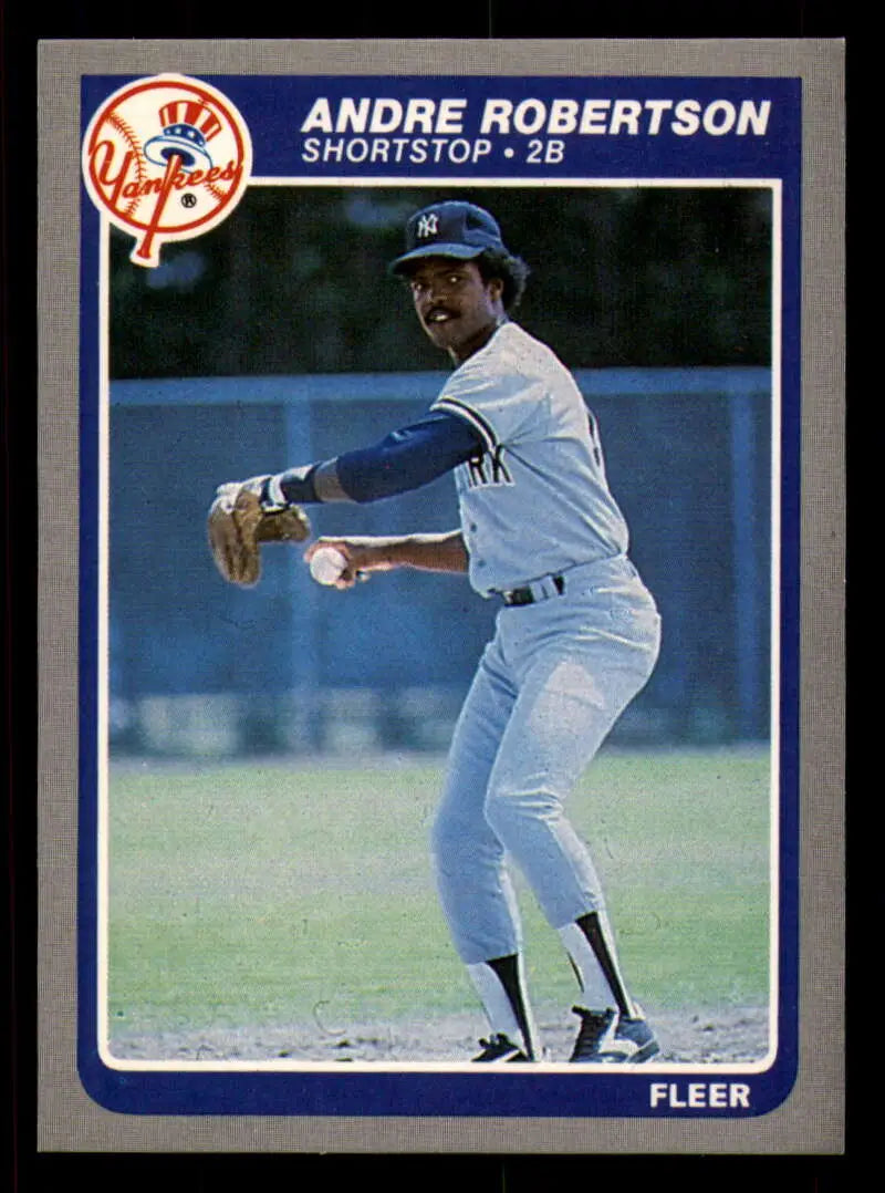 1985 Fleer #144 Andre Robertson EX Excellent New York Yankees Baseball Card - Baseball Card Single