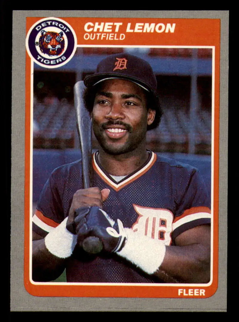 1985 Fleer #15 Chet Lemon EX Excellent Detroit Tigers Baseball Card - Baseball Card Single