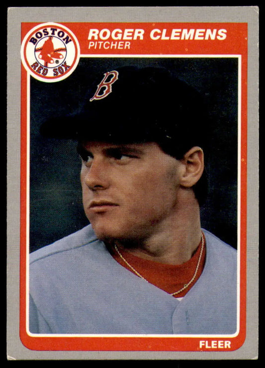 1985 Fleer #155 Roger Clemens EX Excellent RC Rookie Boston Red Sox Baseball Card - Baseball Card Single