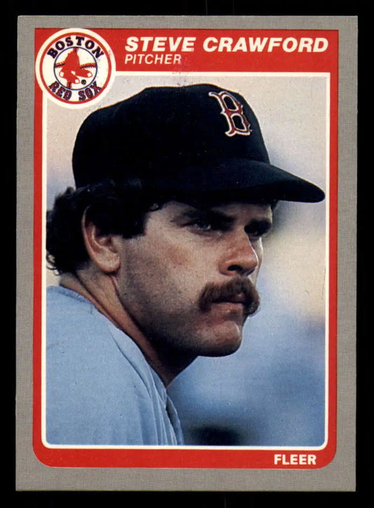1985 Fleer #156 Steve Crawford EX Excellent Boston Red Sox Baseball Card - Baseball Card Single