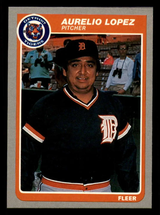 1985 Fleer #16 Aurelio Lopez EX Excellent Detroit Tigers Baseball Card - Baseball Card Single