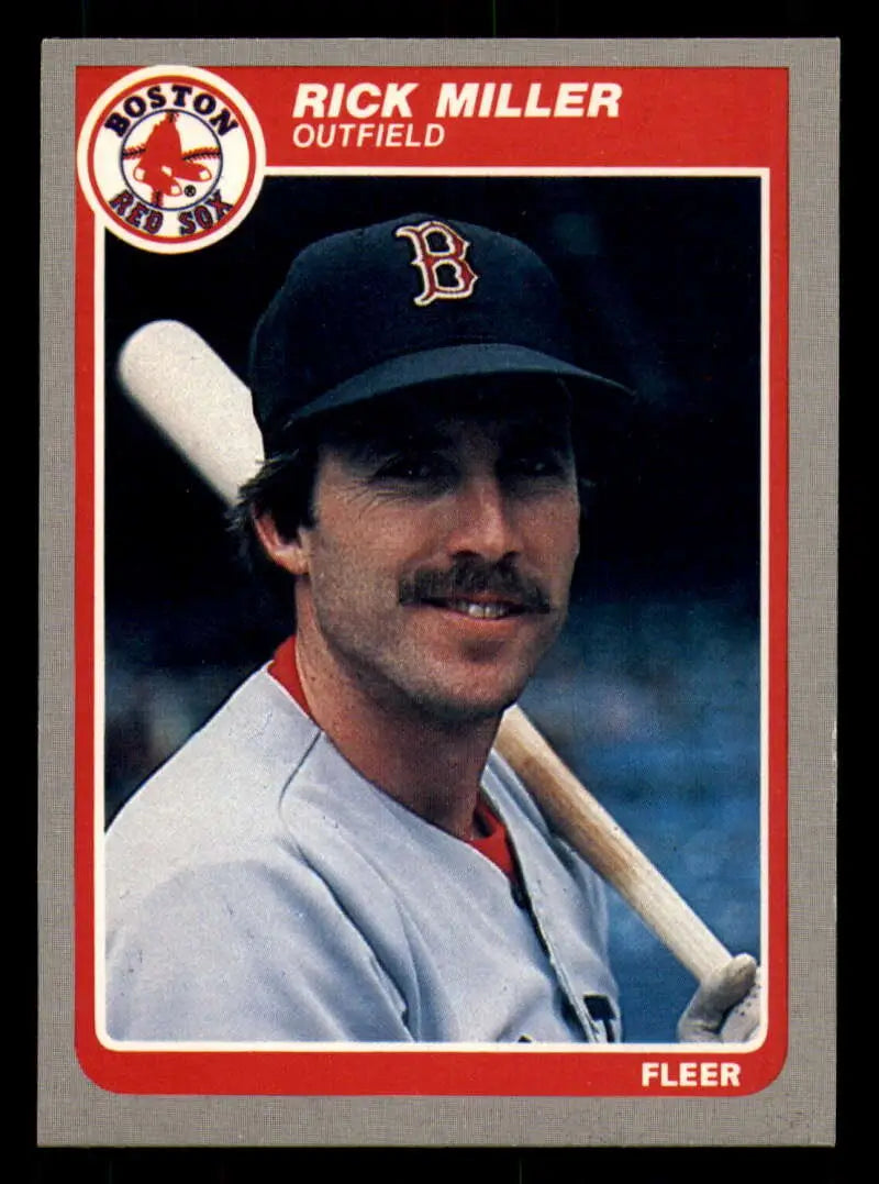 1985 Fleer #163 Rick Miller EX Excellent Boston Red Sox Baseball Card - Baseball Card Single
