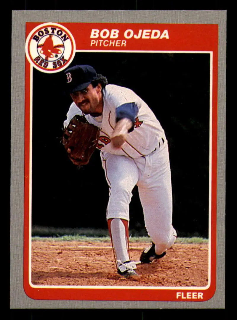 1985 Fleer #166 Bob Ojeda EX Excellent Boston Red Sox Baseball Card - Baseball Card Single