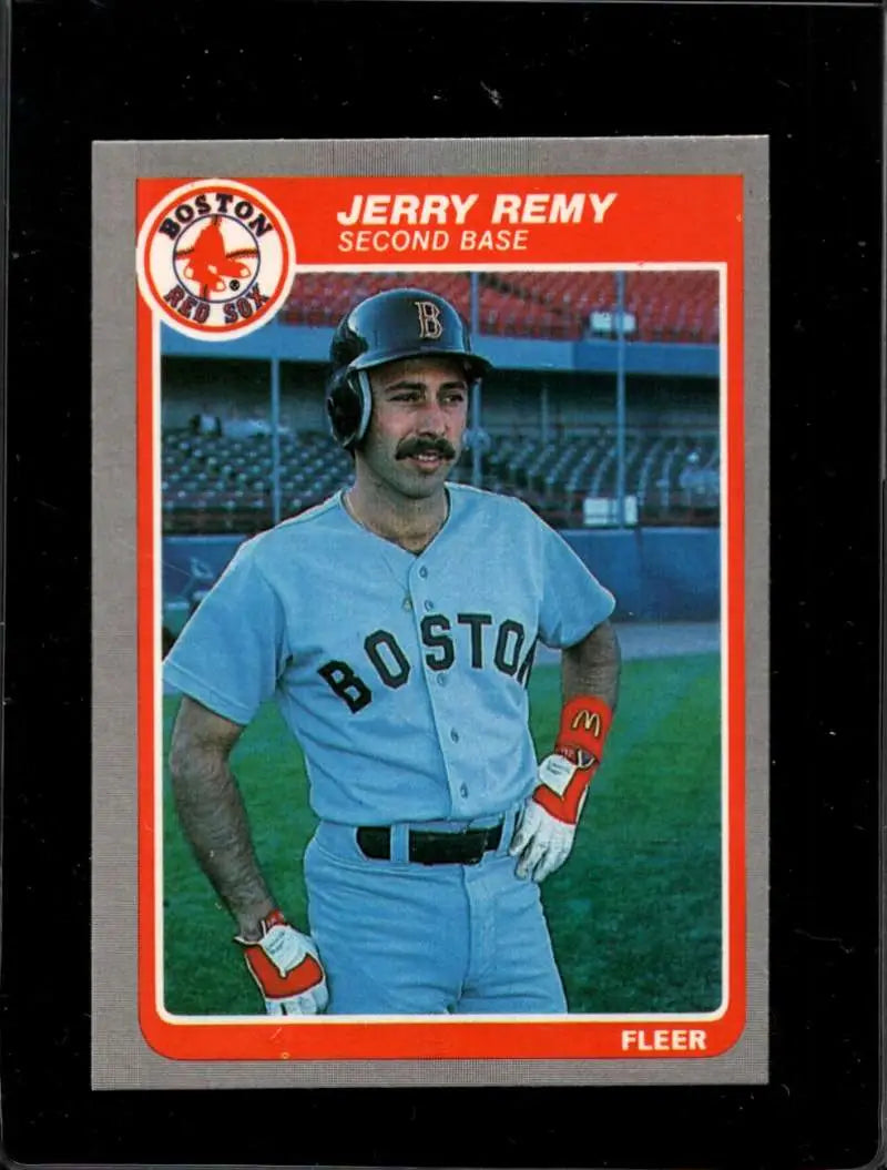 1985 Fleer #167 Jerry Remy EX Excellent Boston Red Sox Baseball Card - Baseball Card Single