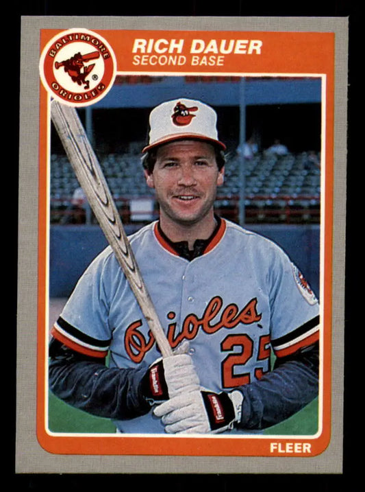 1985 Fleer #173 Rich Dauer EX Excellent Baltimore Orioles Baseball Card - Baseball Card Single