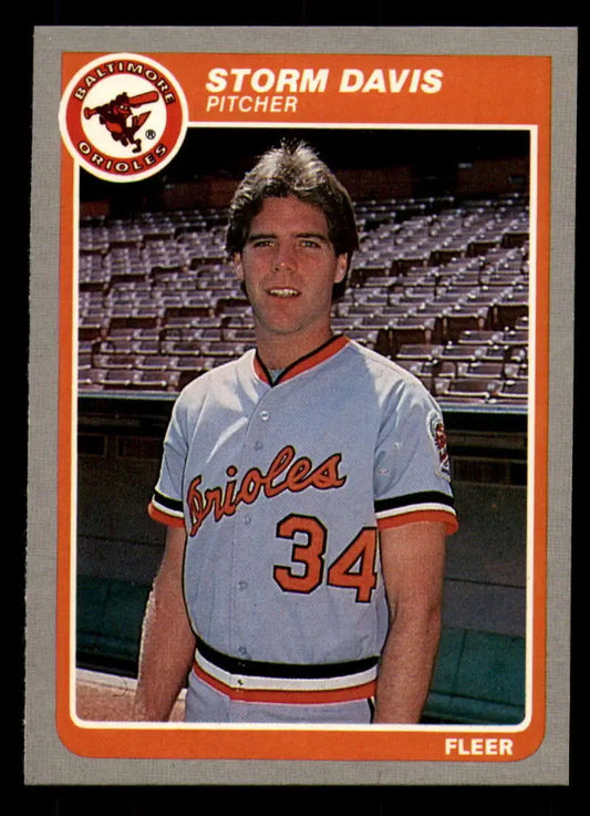 1985 Fleer #174 Storm Davis EX Excellent Baltimore Orioles Baseball Card - Baseball Card Single