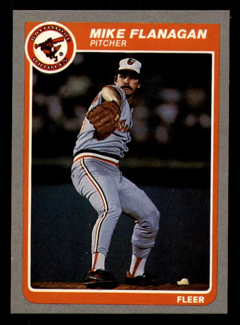 1985 Fleer #177 Mike Flanagan EX Excellent Baltimore Orioles Baseball Card - Baseball Card Single