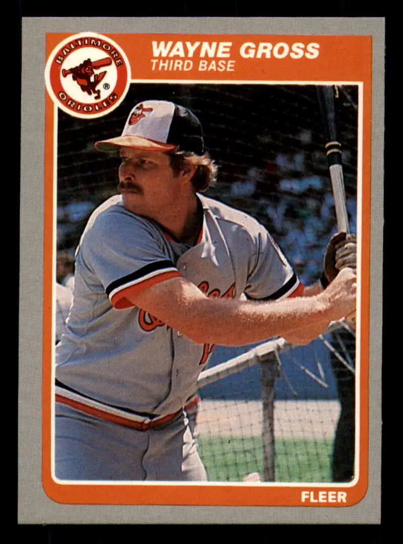 1985 Fleer #179 Wayne Gross EX Excellent Baltimore Orioles Baseball Card - Baseball Card Single