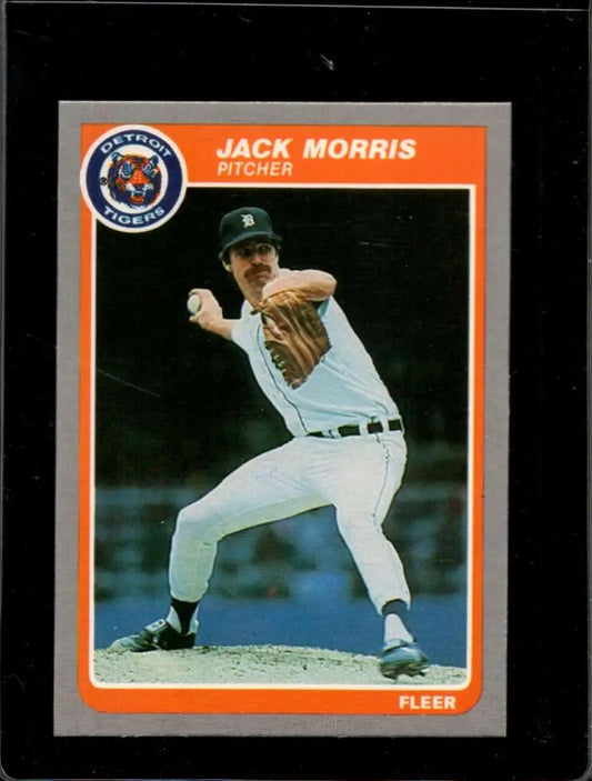 1985 Fleer #18 Jack Morris EX Excellent Detroit Tigers Baseball Card - Baseball Card Single
