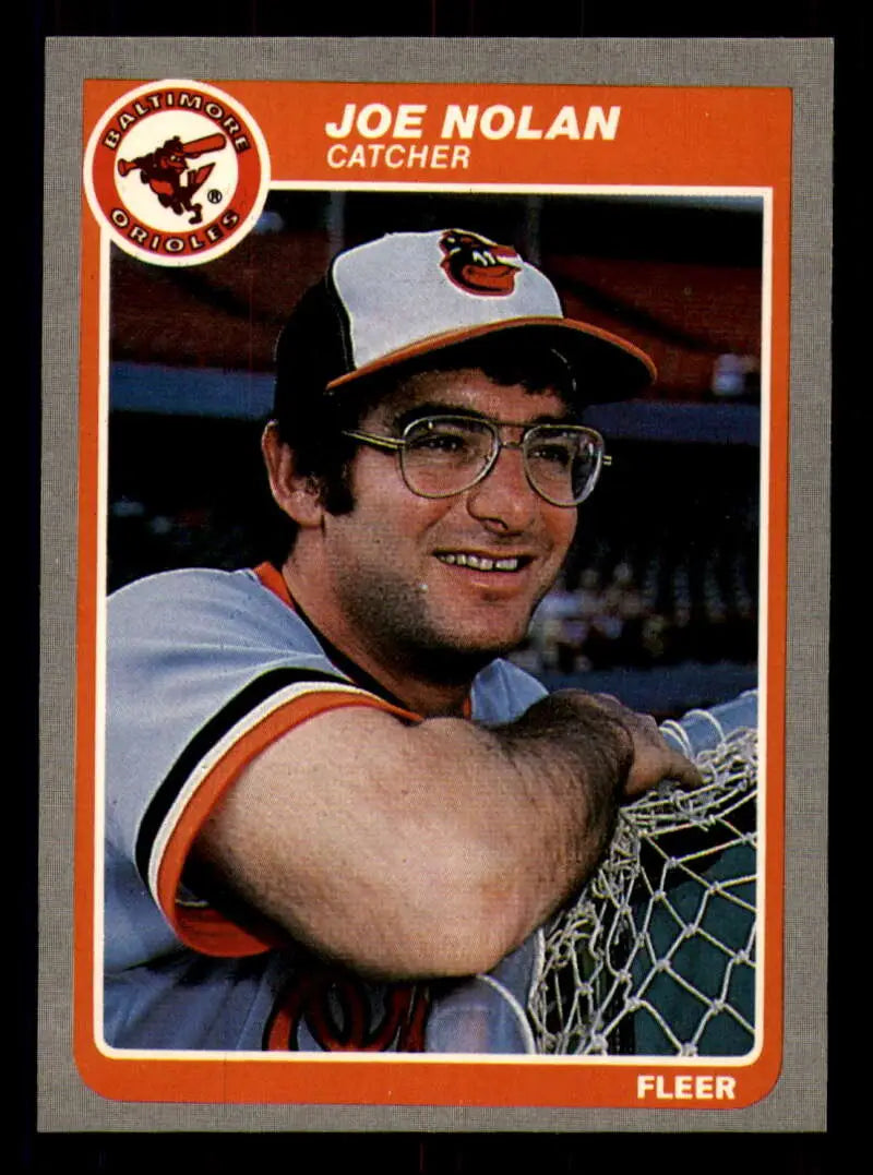1985 Fleer #185 Joe Nolan EX Excellent Baltimore Orioles Baseball Card - Baseball Card Single
