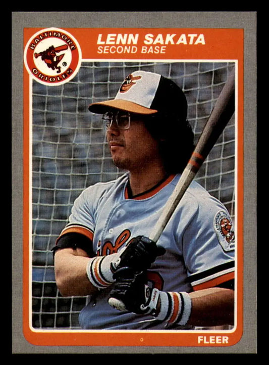 1985 Fleer #189 Lenn Sakata EX Excellent Baltimore Orioles Baseball Card - Baseball Card Single
