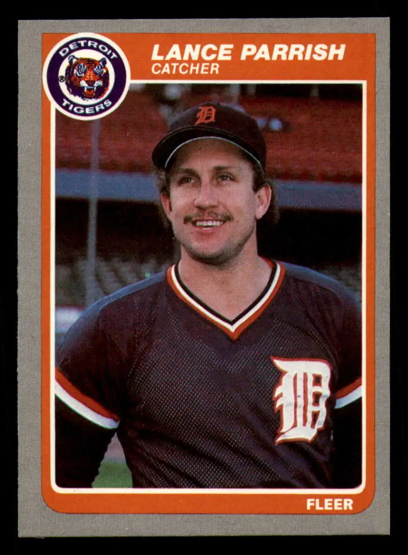 1985 Fleer #19 Lance Parrish EX Excellent Detroit Tigers Baseball Card - Baseball Card Single