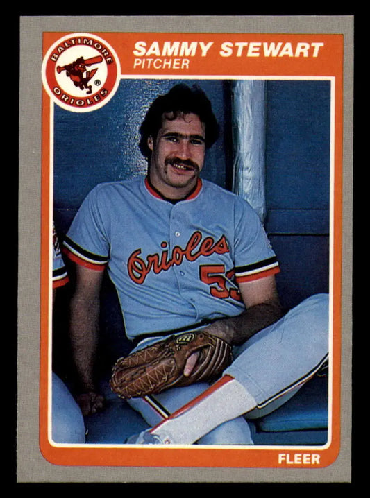 1985 Fleer #192 Sammy Stewart EX Excellent Baltimore Orioles Baseball Card - Baseball Card Single