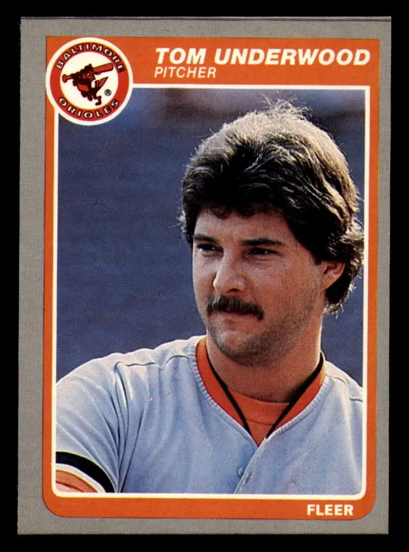 1985 Fleer #194 Tom Underwood EX Excellent Baltimore Orioles Baseball Card - Baseball Card Single