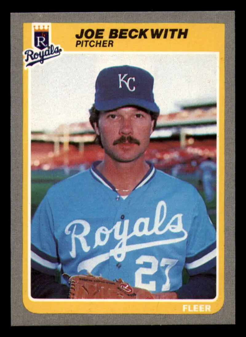 1985 Fleer #197 Joe Beckwith EX Excellent Kansas City Royals Baseball Card - Baseball Card Single