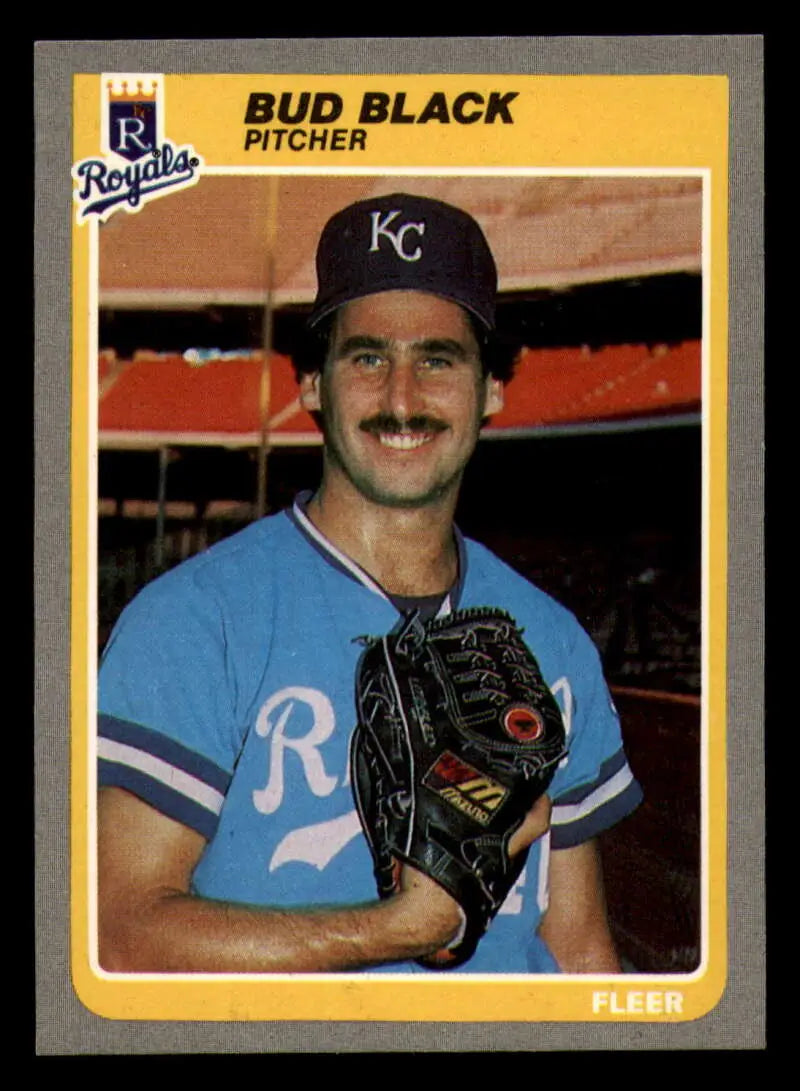 1985 Fleer #198 Bud Black EX Excellent Kansas City Royals Baseball Card - Baseball Card Single