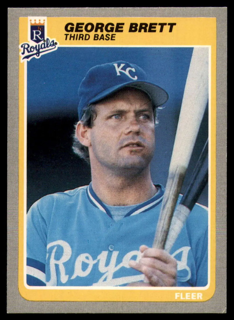 1985 Fleer #199 George Brett EX Excellent Kansas City Royals Baseball Card - Baseball Card Single