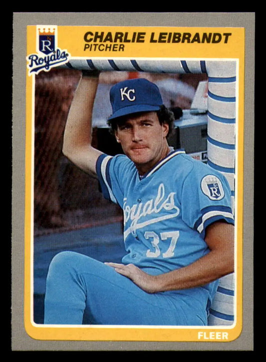 1985 Fleer #206 Charlie Leibrandt EX Excellent Kansas City Royals Baseball Card - Baseball Card Single