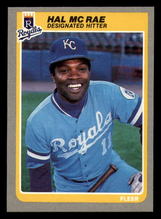 1985 Fleer #207 Hal Mcrae EX Excellent Kansas City Royals Baseball Card - Baseball Card Single