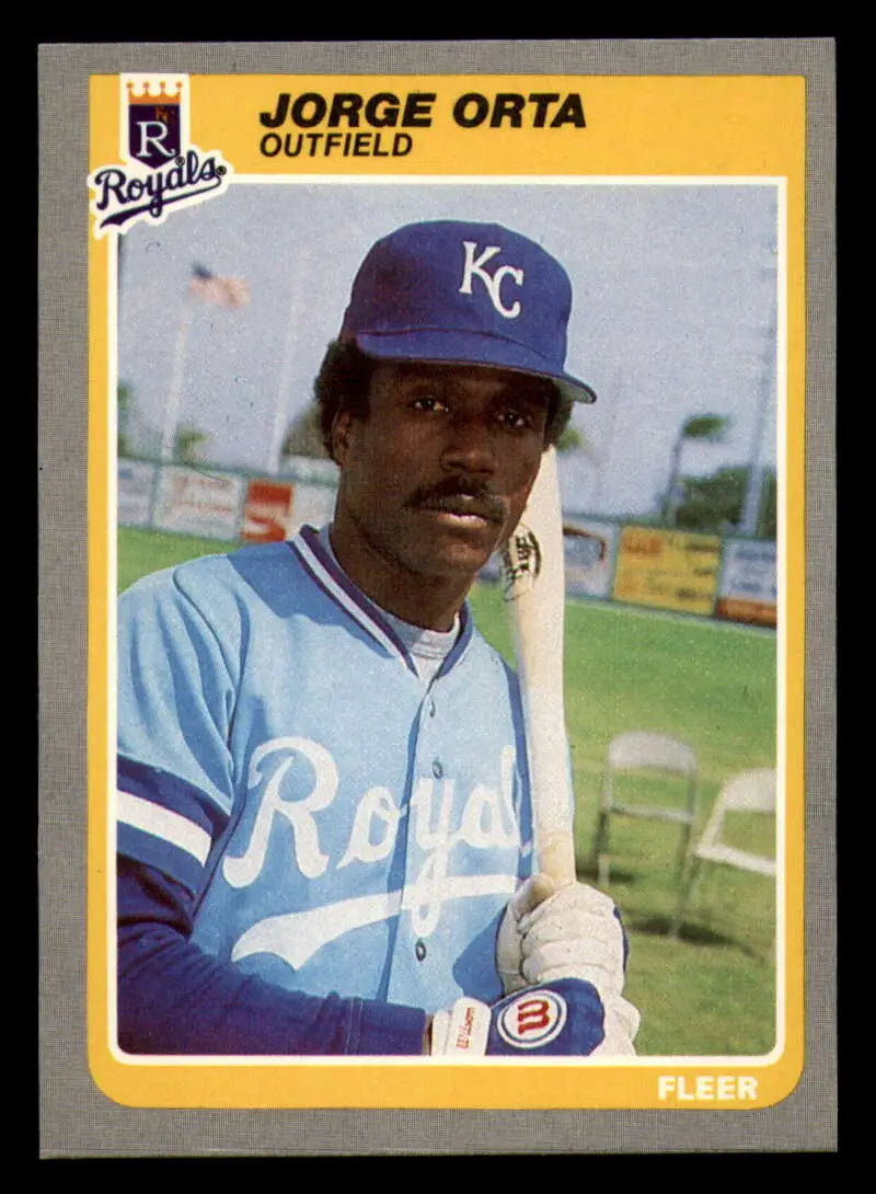 1985 Fleer #209 Jorge Orta EX Excellent Kansas City Royals Baseball Card - Baseball Card Single