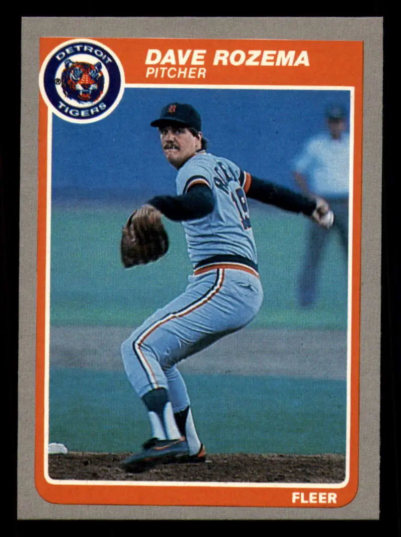 1985 Fleer #21 Dave Rozema EX Excellent Detroit Tigers Baseball Card - Baseball Card Single
