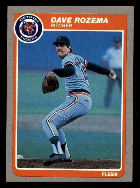 1985 Fleer #21 Dave Rozema EX Excellent Detroit Tigers Baseball Card - Baseball Card Single