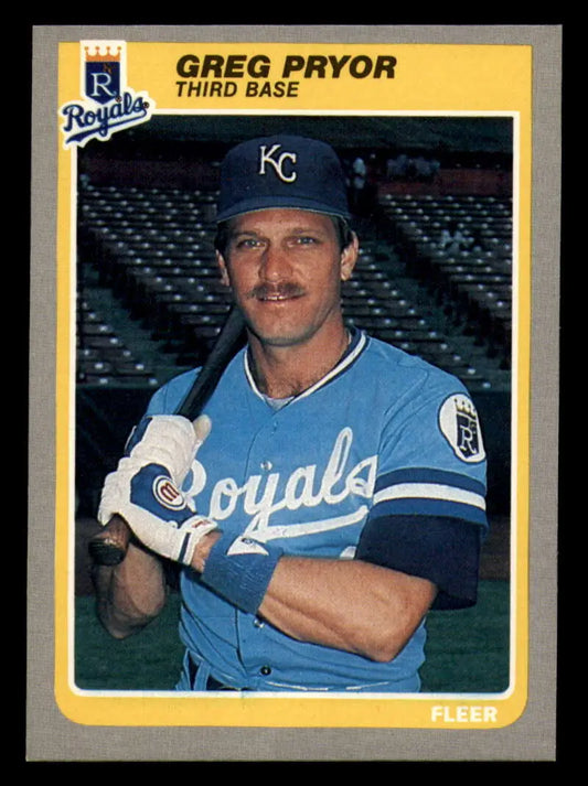 1985 Fleer #210 Greg Pryor EX Excellent Kansas City Royals Baseball Card - Baseball Card Single