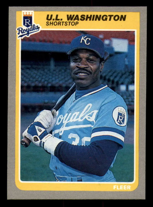 1985 Fleer #215 U.L. Washington EX Excellent Kansas City Royals Baseball Card - Baseball Card Single