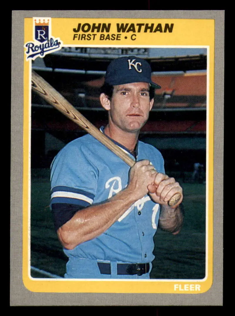 1985 Fleer #216 John Wathan EX Excellent Kansas City Royals Baseball Card - Baseball Card Single