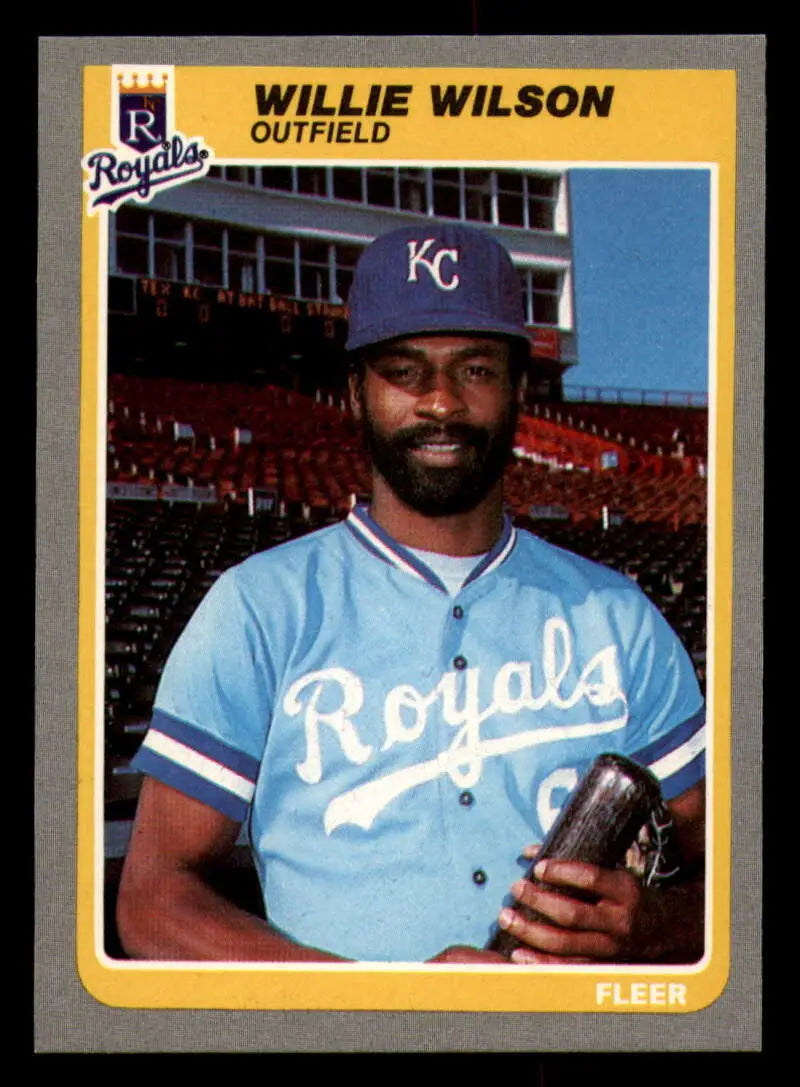 1985 Fleer #218 Willie Wilson EX Excellent Kansas City Royals Baseball Card