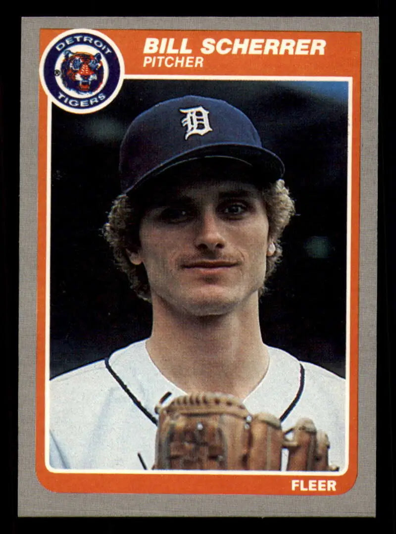 1985 Fleer #22 Bill Scherrer EX Excellent Detroit Tigers Baseball Card - Baseball Card Single