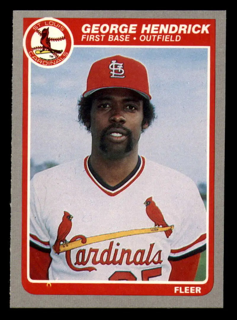 1985 Fleer #225 George Hendrick EX Excellent St. Louis Cardinals Baseball Card