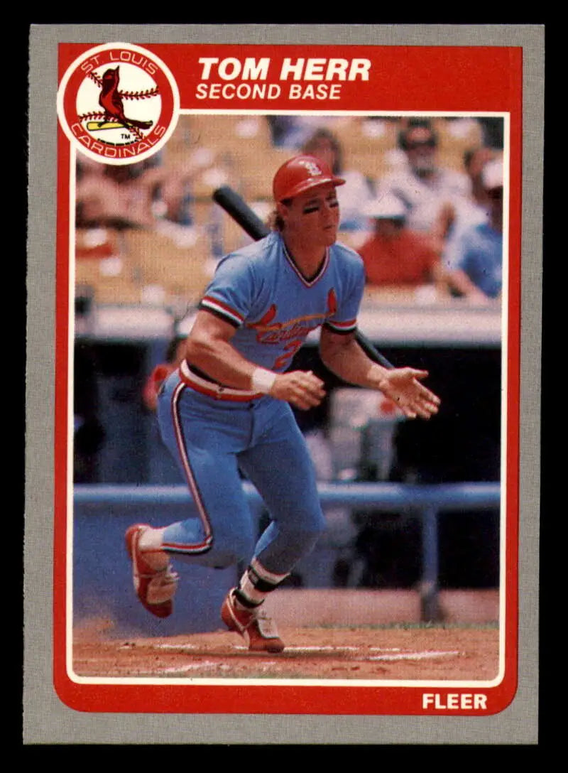 1985 Fleer #226 Tom Herr EX Excellent St. Louis Cardinals Baseball Card - Baseball Card Single