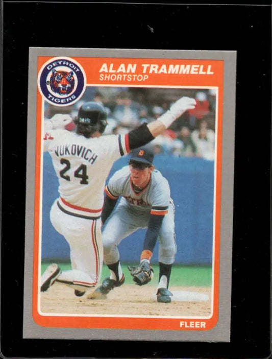 1985 Fleer #23 Alan Trammell EX Excellent Detroit Tigers Baseball Card - Baseball Card Single