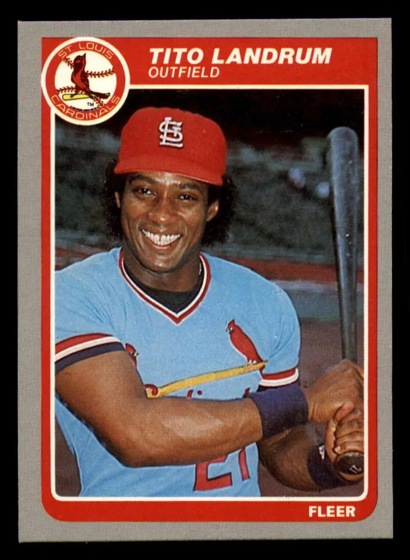 1985 Fleer #232 Tito Landrum EX Excellent St. Louis Cardinals Baseball Card - Baseball Card Single