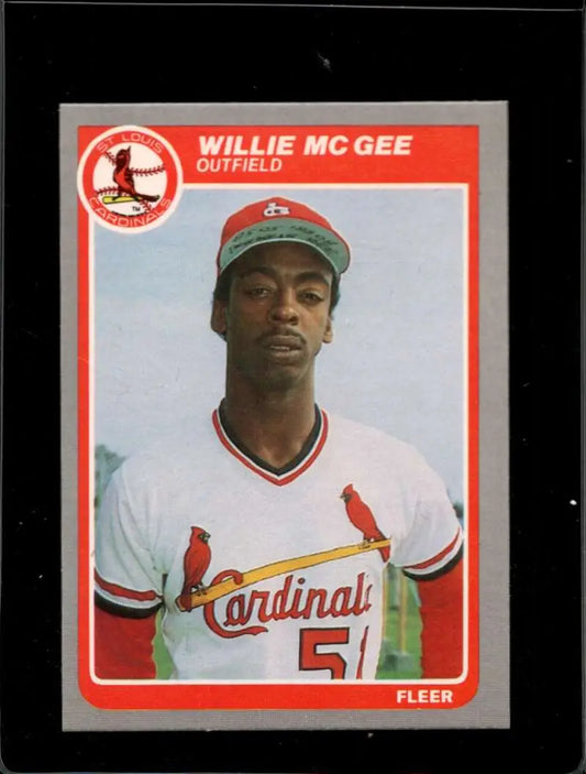 1985 Fleer #234 Willie McGee EX Excellent St. Louis Cardinals Baseball Card - Baseball Card Single