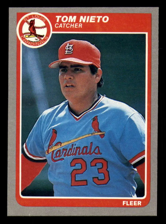 1985 Fleer #235 Tom Nieto EX Excellent RC Rookie St. Louis Cardinals Baseball Card - Baseball Card Single