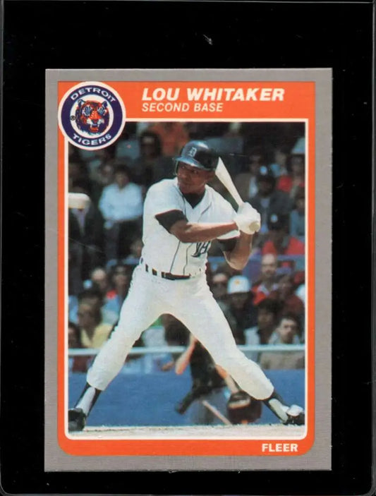 1985 Fleer #24 Lou Whitaker EX Excellent Detroit Tigers Baseball Card - Baseball Card Single