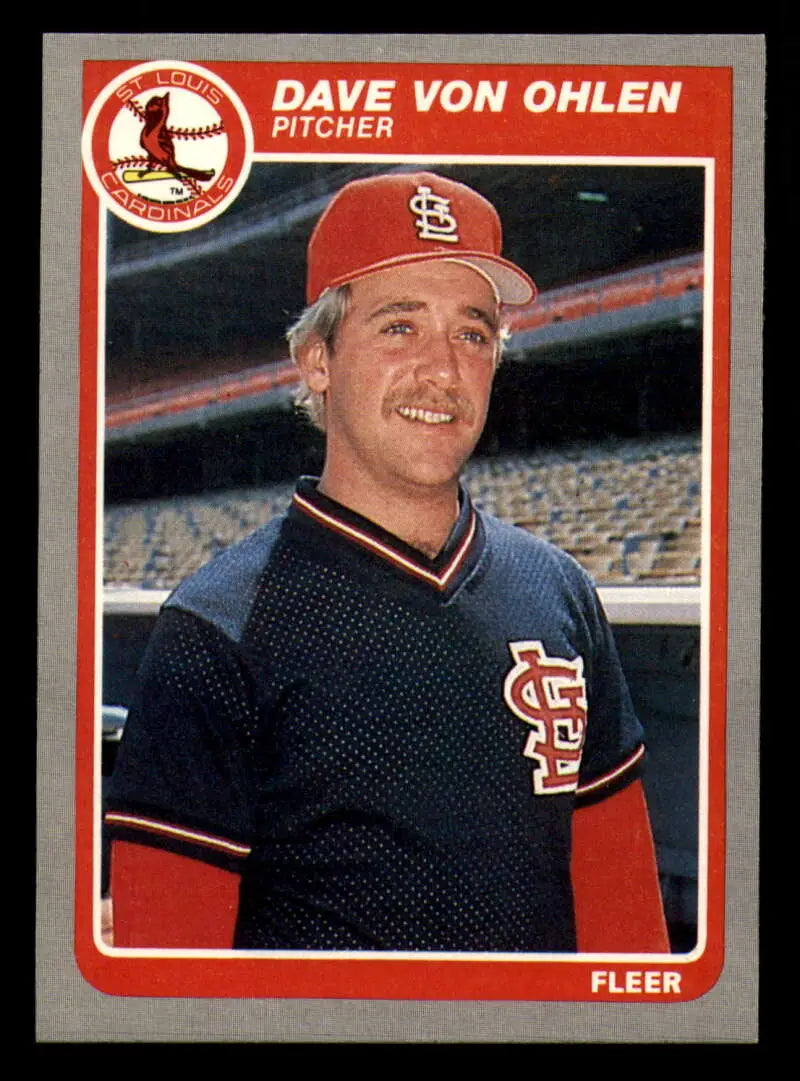 1985 Fleer #243 Dave Von Ohlen EX Excellent St. Louis Cardinals Baseball Card - Baseball Card Single