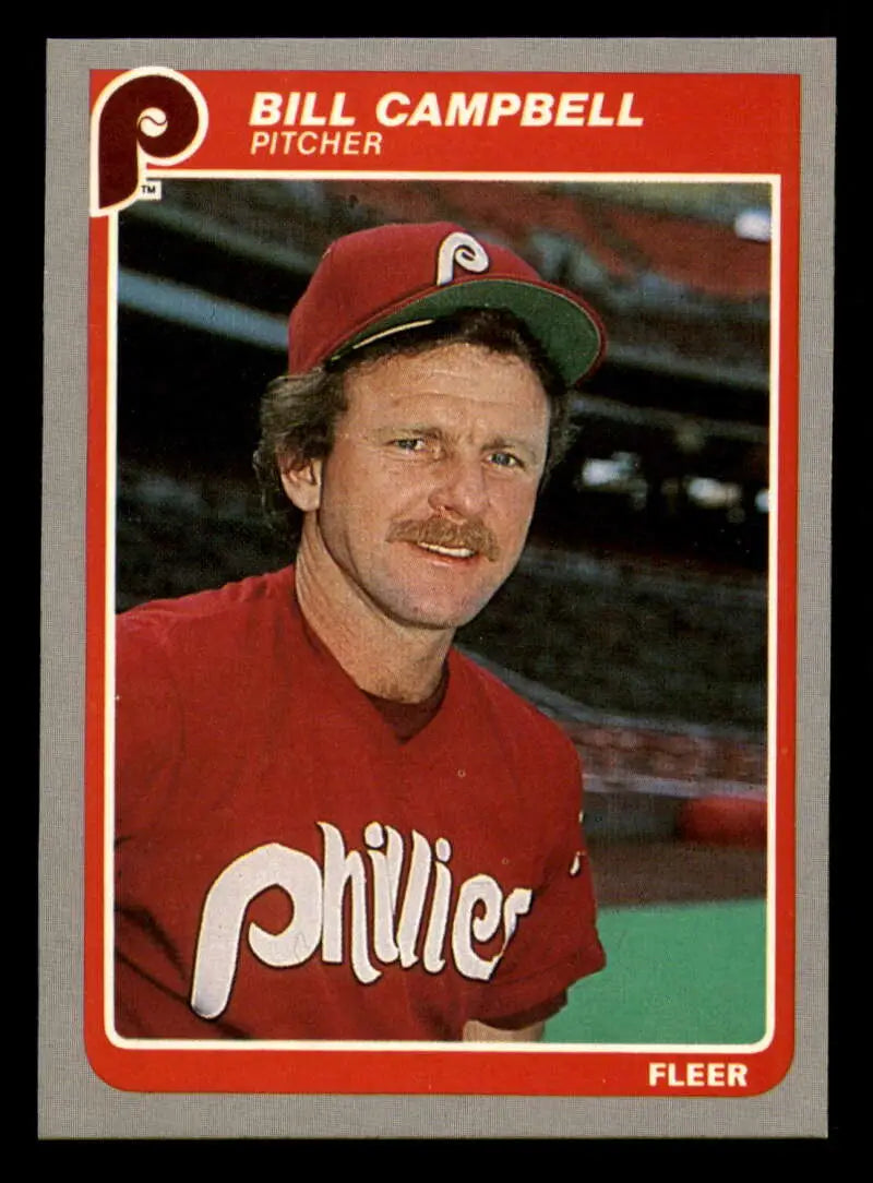 1985 Fleer #245 Bill Campbell EX Excellent Philadelphia Phillies Baseball Card - Baseball Card Single