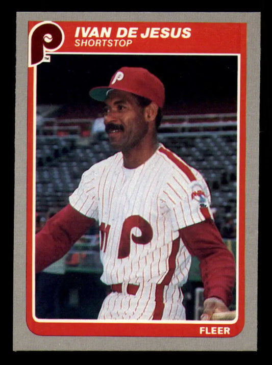 1985 Fleer #248 Ivan DeJesus EX Excellent Philadelphia Phillies Baseball Card - Baseball Card Single