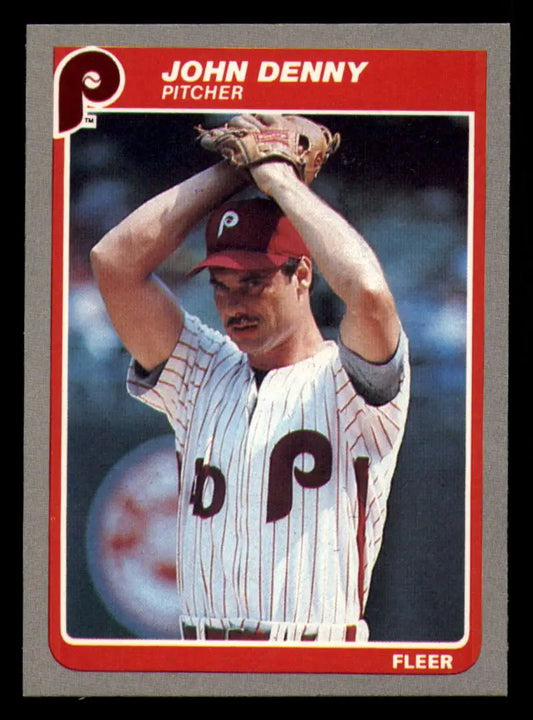 1985 Fleer #249 John Denny EX Excellent Philadelphia Phillies Baseball Card - Baseball Card Single