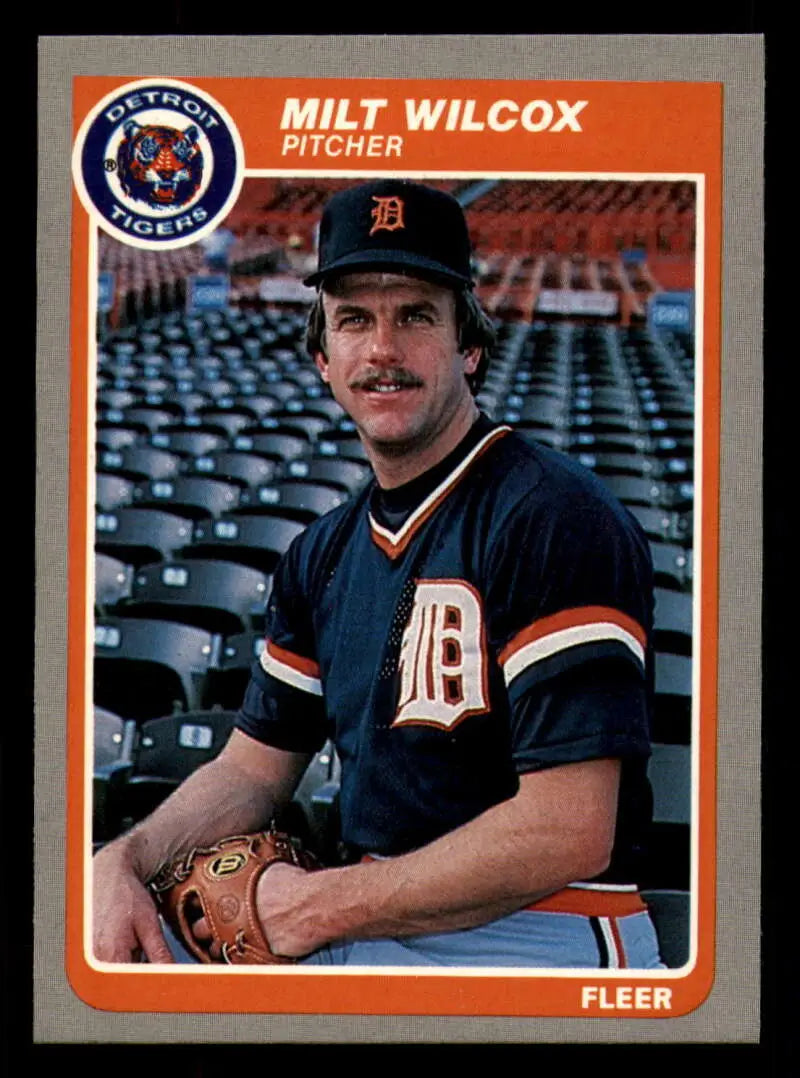 1985 Fleer #25 Milt Wilcox EX Excellent Detroit Tigers Baseball Card - Baseball Card Single