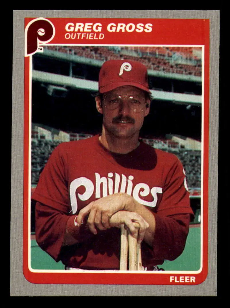 1985 Fleer #251 Greg Gross EX Excellent Philadelphia Phillies Baseball Card - Baseball Card Single