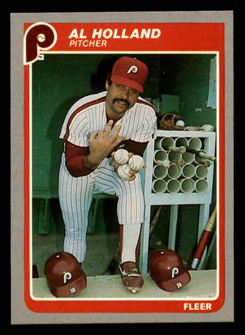 1985 Fleer #254 Al Holland EX Excellent Philadelphia Phillies Baseball Card - Baseball Card Single