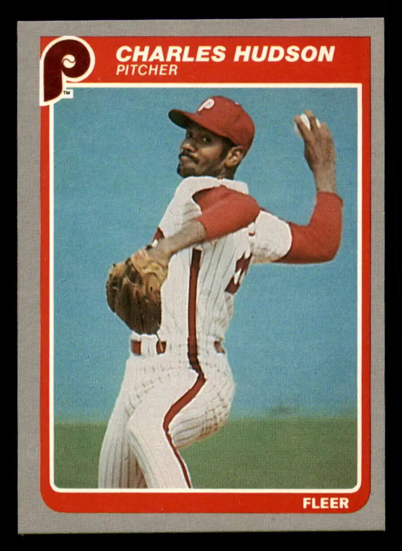 1985 Fleer #255 Charles Hudson EX Excellent Philadelphia Phillies Baseball Card - Baseball Card Single