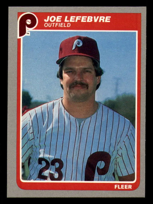 1985 Fleer #257 Joe Lefebvre EX Excellent Philadelphia Phillies Baseball Card - Baseball Card Single
